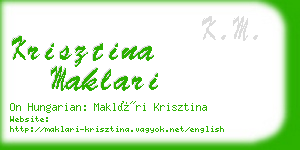 krisztina maklari business card